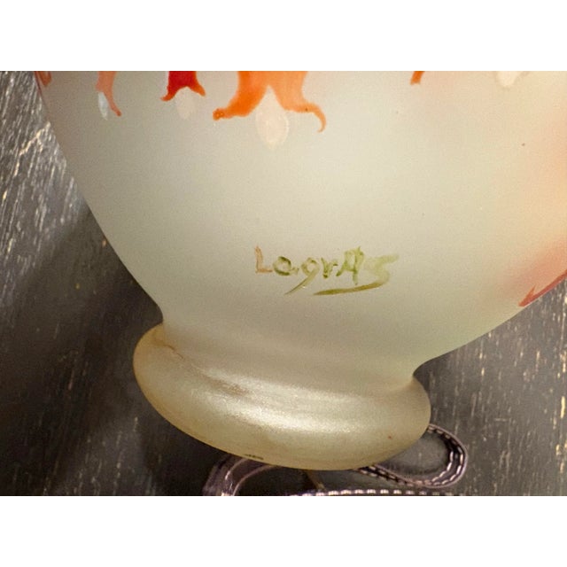 Art Nouveau Antique Legras Art Nouveau Frosted Glass 6.25” Vase For Sale - Image 3 of 11