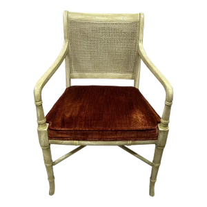1960s Vintage Hickory Chair Cane Back Arm Chair