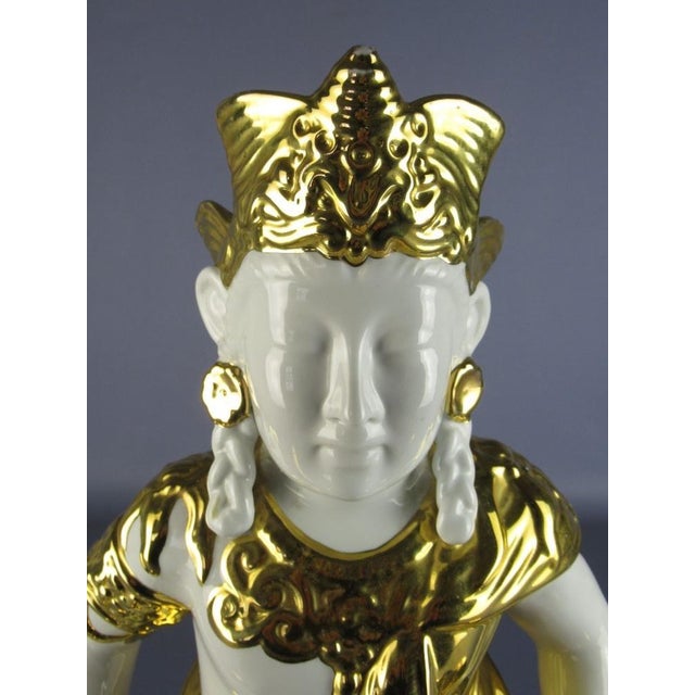 Gold Porcelain & Gilt Sculpture of Buddha from San Marco, 1970s For Sale - Image 8 of 11