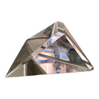 Late 20th Century Abstract Cut Crystal Sculpture, Signed For Sale