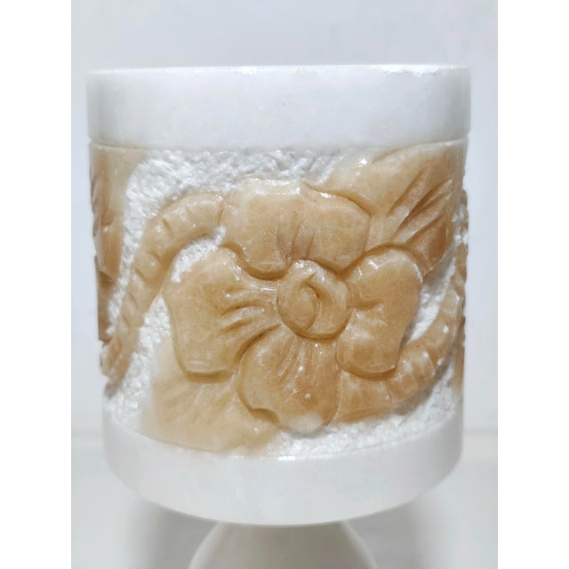 1970s Vintage Spanish Alabaster Table Lamp, 1950s For Sale - Image 5 of 13