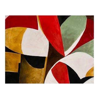 Large Signed Abstract Oil Painting For Sale