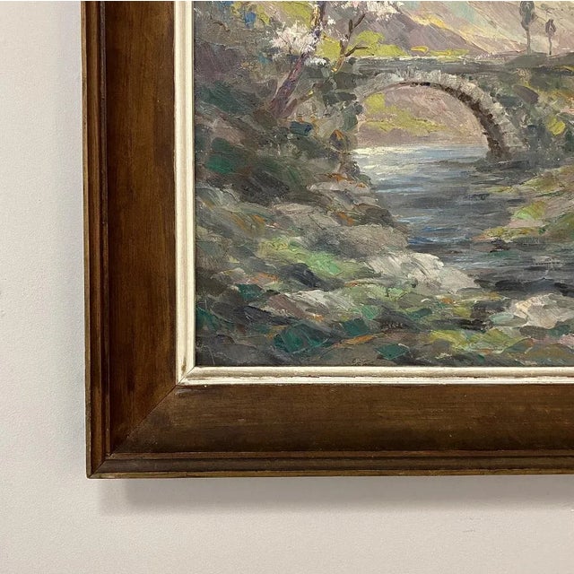 Greige Antique Framed Oil Painting on Canvas by Dieudonne Jacobs (1887-1967) For Sale - Image 8 of 13