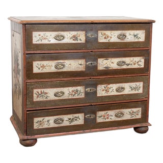 Early 19th Century Original Painted Danish Chest of Four Drawers For Sale