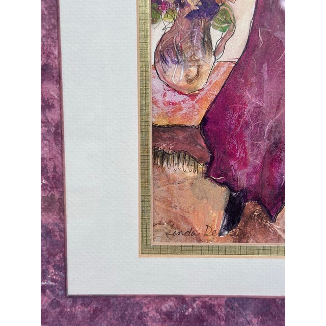1990s Linda Denison Signed & Numbered Original Artwork 23/40 – Ornate Framed Wall Art – 23.5” X 18.5” For Sale - Image 9 of 11