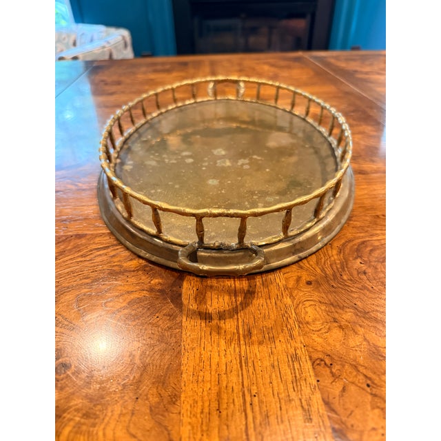 Vintage Brass Bamboo Tray For Sale - Image 11 of 13