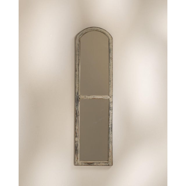 Early 20th Century Early 20th Century France Antique White Wood Mirror For Sale - Image 5 of 8