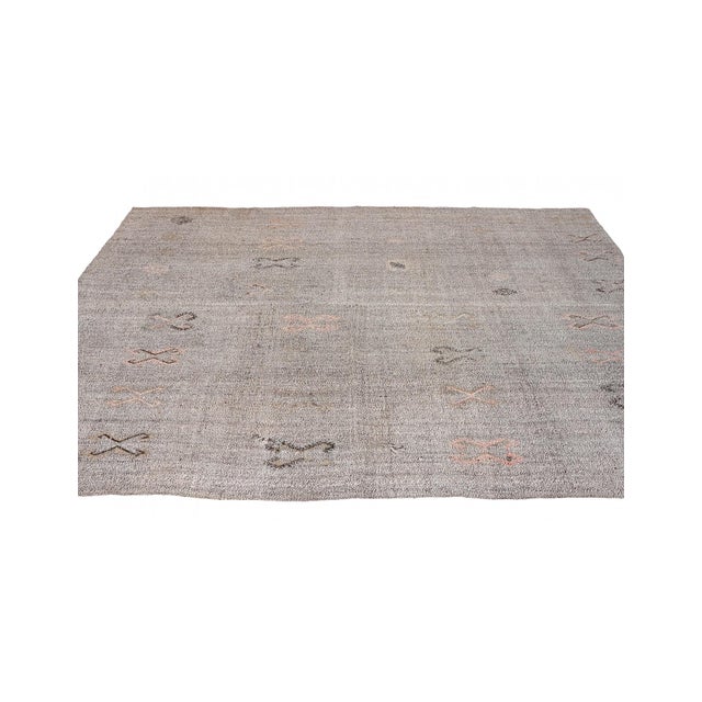 Vintage Gray Modern Kilim Rug - 6`5″ X 8`1″ For Sale - Image 4 of 6
