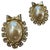 1980s Gilted Metal Rhinestones and Faux Pearls Italian Ribbon Clip-on Earrings For Sale - Image 6 of 10