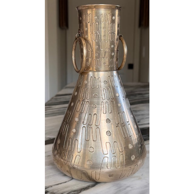 Made in India Mid-Century Modernist Solid Brass Vase, Polished For Sale - Image 12 of 13