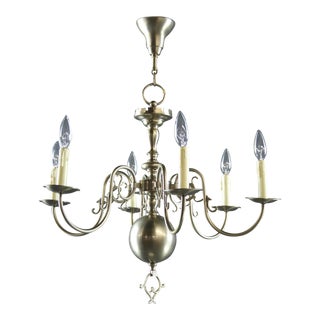 Chandelier Flemish Vintage 6 Arms 6 Lights Metal For Sale