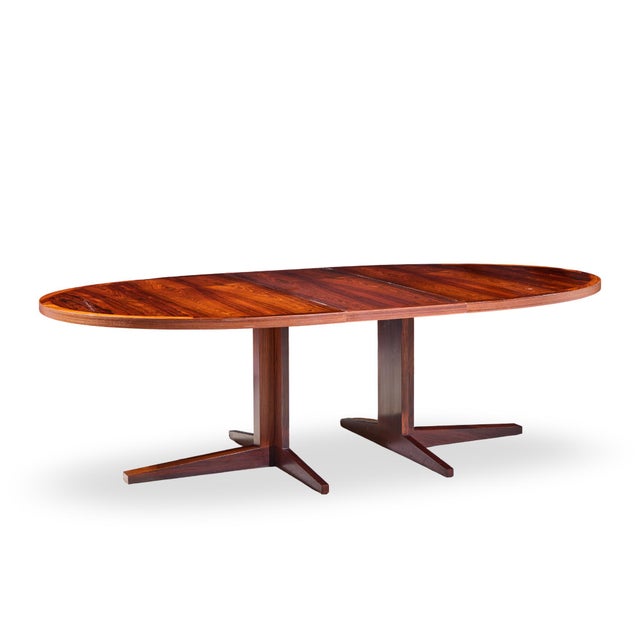 John Mortensen for Heltborg Møbler Mid Century Danish Rosewood Expanding Dining Table With 2 Leaves For Sale - Image 9 of 13