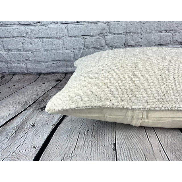 16 x 24 Hemp Pillow Turkish Cushion Natural White Pillow Cushion Cover For Sale - Image 4 of 4