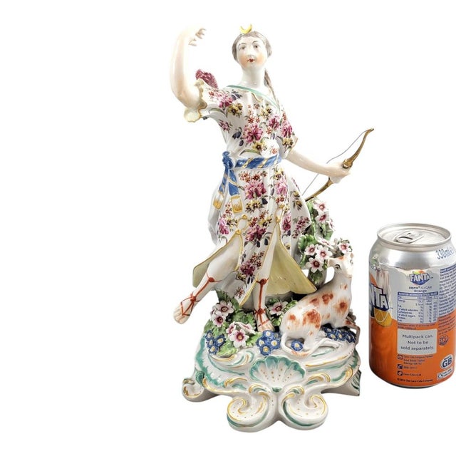 Porcelain Figure of Diana with a Hunting Dog from Derby, 1760s For Sale - Image 13 of 14