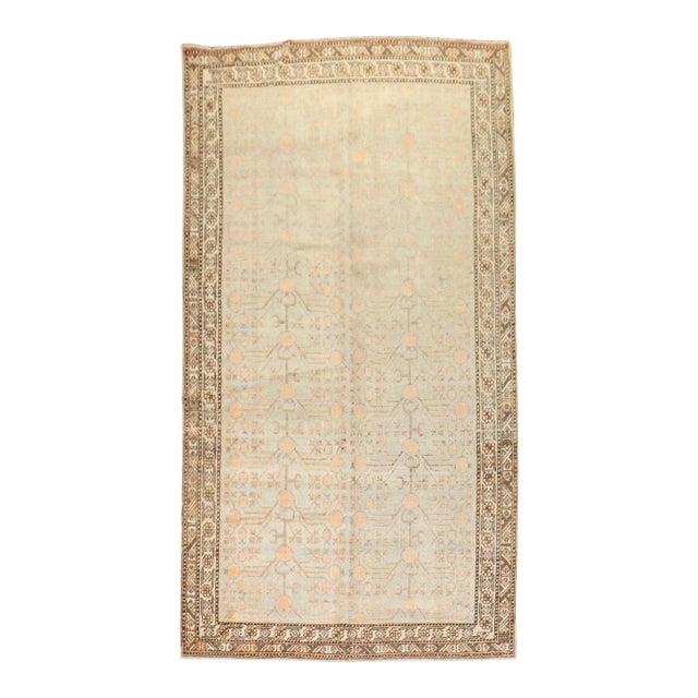Antique Celadon Khotan Rug - 5'5" x 10'3" For Sale