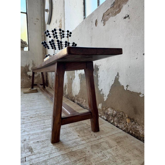 Oak Farmhouse Bench, 1890s For Sale - Image 9 of 18