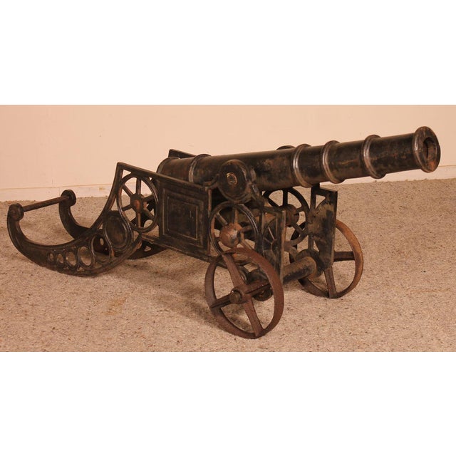 Late 19th Century Decorative English Cast Iron Cannon For Sale - Image 11 of 11