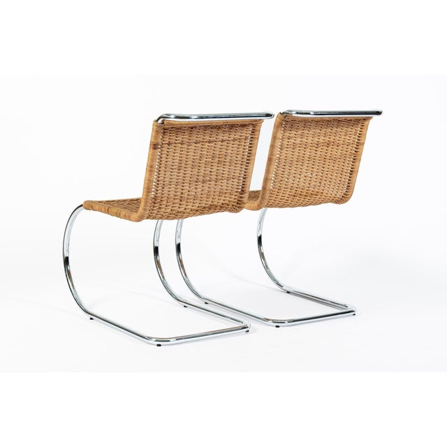 Mies Van Der Rohe Mr10 Cane and Chrome Cantilever Dining Chairs for Stendig, Bauhaus Pair For Sale In Detroit - Image 6 of 18