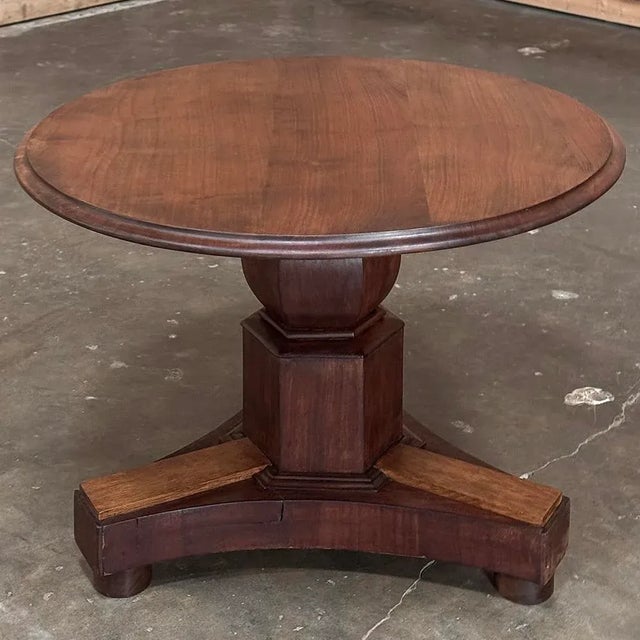 Rustic Mid-Century European Lamp Table ~ Coffee Table was crafted from fruitwood, and features a diminutive size perfect...