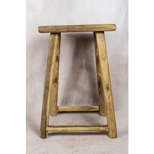 Vintage Rustic Elm Stool For Sale - Image 5 of 5