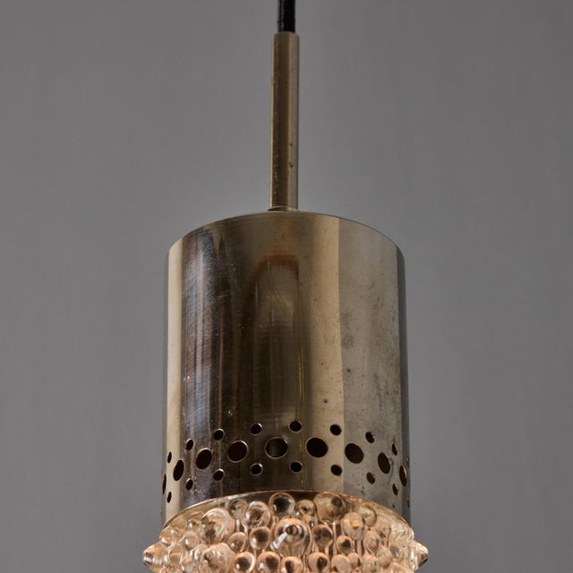Pair of 1960s Chrome Metal and Bubble Glass Pendants by Helena Tynell For Sale - Image 11 of 18