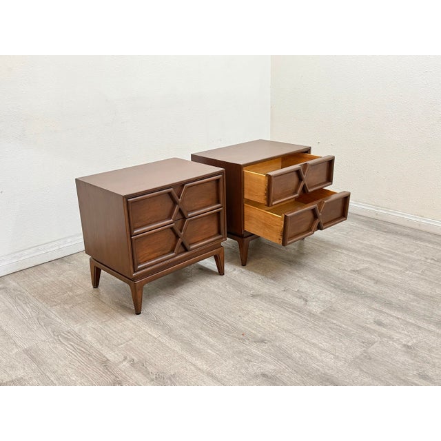 Pair of Mid Century Modern Nightstands For Sale - Image 9 of 11