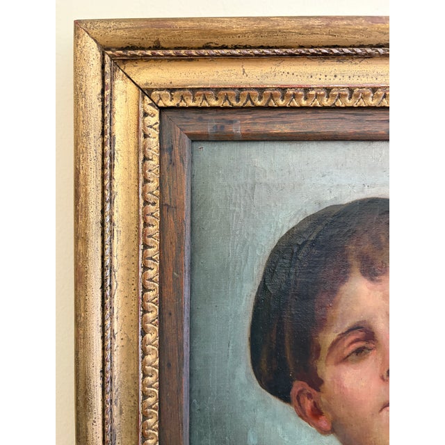 Early 19th Century Antique Italian Oil on Canvas Portrait Painting of a Boy Smoking by Giovanni Ciappa, Early 19th Century For Sale - Image 5 of 12