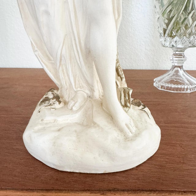 Vintage Greek Sculpture Female Bather With Jug; Goddess Mythology Statuette For Sale - Image 9 of 10