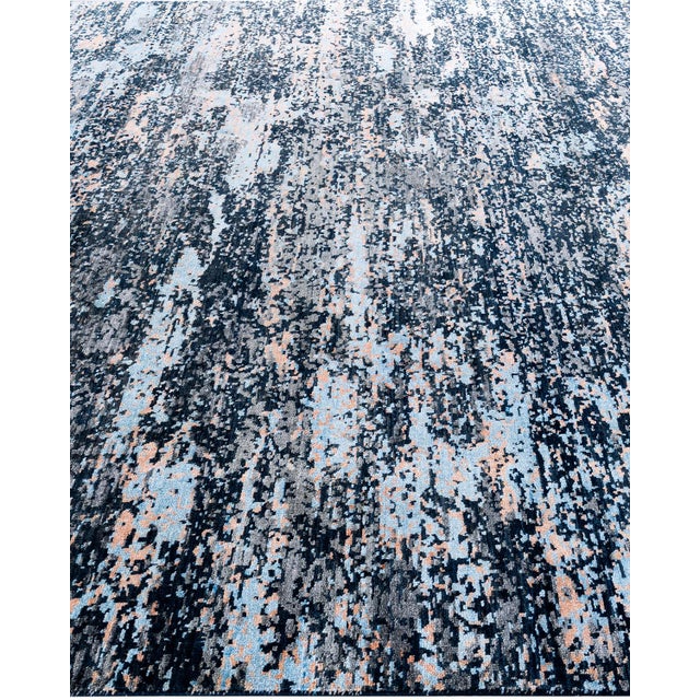 Solo Rugs Ikat, One-of-a-Kind Hand-Knotted Area Rug - Black, 8' 2" x 10' 0" For Sale - Image 4 of 8