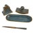 20th Century Chinese Turquoise Teal Cloisonne Enamel Desk Set For Sale