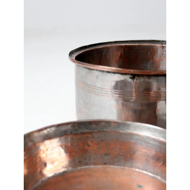 Antique Copper Basin Bowls - Set of 3 For Sale - Image 6 of 11