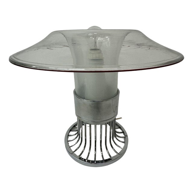 Post Modern Space Age Ufo Glass Table Lamp, Italy, 1970s For Sale