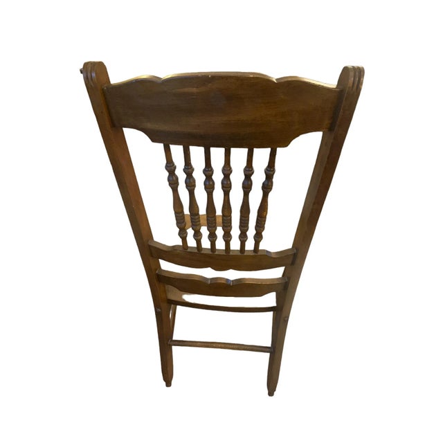 1950s 1950s Oak Pressed Back Nursing Chair For Sale - Image 5 of 6