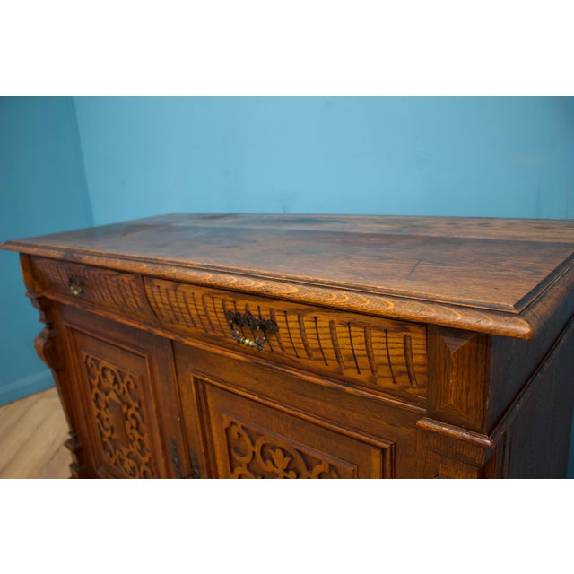 Brown Antique Continental Oak Sideboard, 1900s For Sale - Image 8 of 10