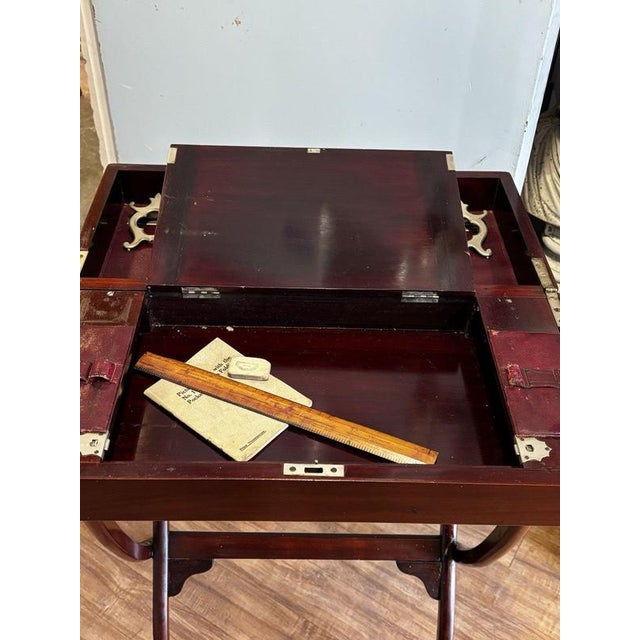 English Victorian Folding Campaign Desk with Fitted Interior For Sale - Image 6 of 18