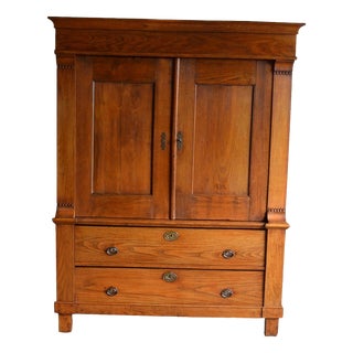 Antique Elm Wood Cabinet For Sale
