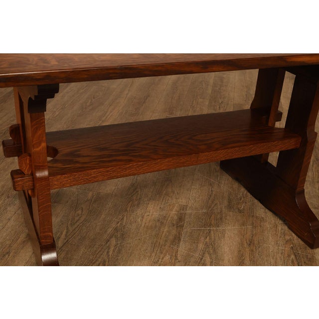 Brown Gustav Stickley Antique Mission Oak Library Table For Sale - Image 8 of 15