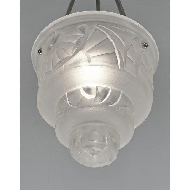 1920s French Art Deco Pendant Light by Francis Hubens & Degue 1930 France For Sale - Image 5 of 8
