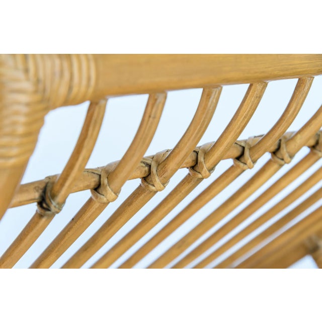 Pair Italian Large Bamboo & Rattan Chairs For Sale - Image 9 of 11