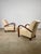 Cream Vintage Art Deco Lounge Chairs in Fabric, 1930s, Set of 2 For Sale - Image 8 of 11