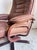 Set of Scandinavian Brown Leather Recliner Lounge Chair with Ottoman, 1990 For Sale - Image 12 of 17
