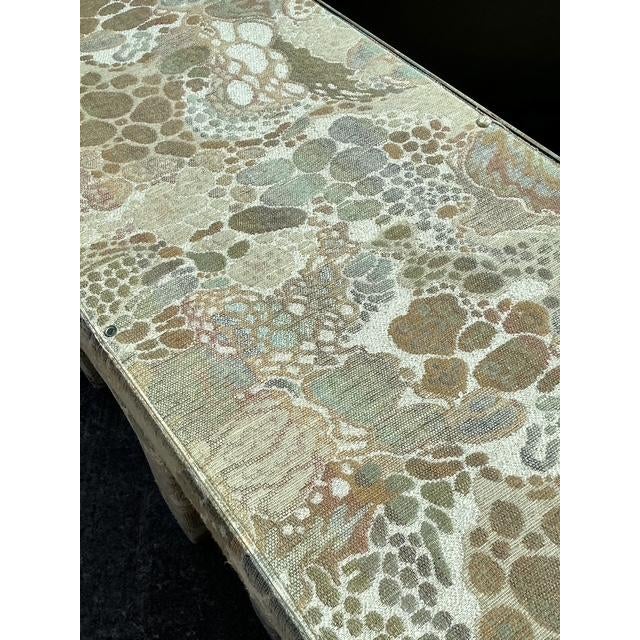 Vintage 80s Upholstered Console and Stools After Jack Lenor Larsen For Sale - Image 9 of 12