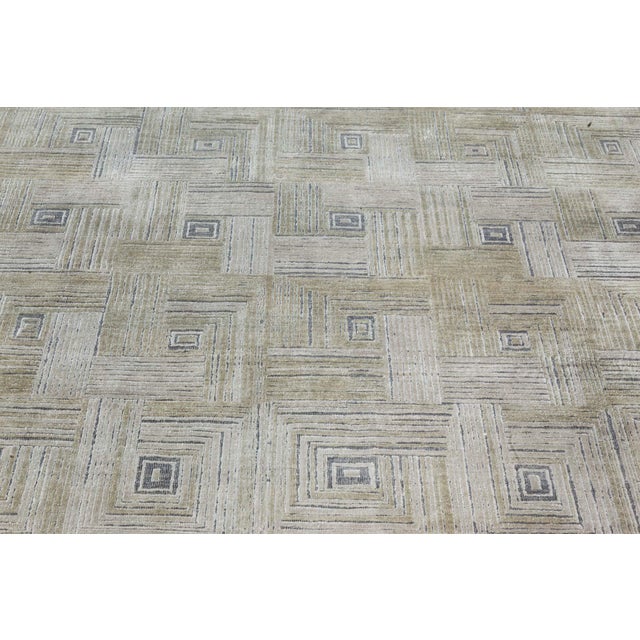 Modern Contemporary Geometric 'Maze' Hand Knotted Silk Rug by Doris Leslie Blau For Sale - Image 3 of 8