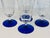 Vintage 1960s Cobalt Footed & Floral Etched Clear Water Stems, Set of 4 For Sale - Image 4 of 5