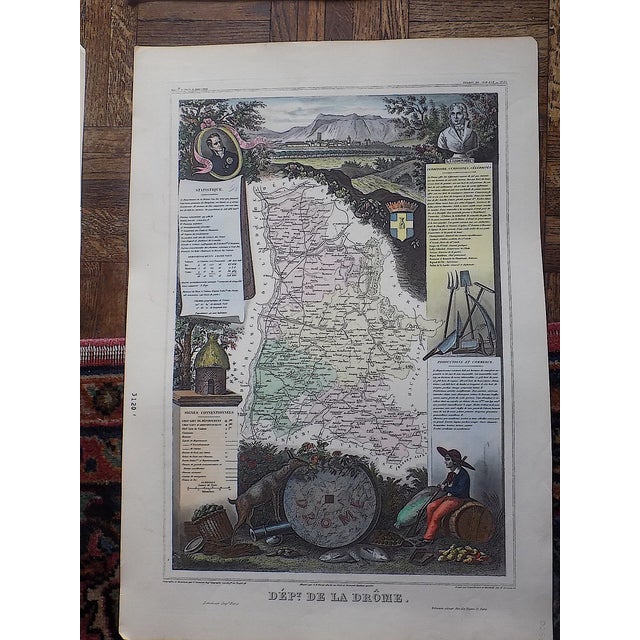 Authentic Antique 19th C. Maps-Provinces of France-Engravings-Imperial Folio-Set of 6 For Sale In Cincinnati - Image 6 of 7