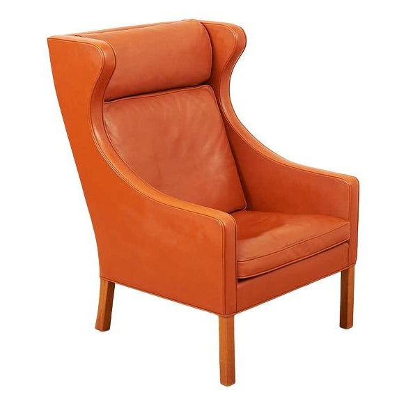 Model 2204 Wingback Armchair in Wood and Leather by Børge Mogensen for Frederica, 1963 For Sale - Image 16 of 16