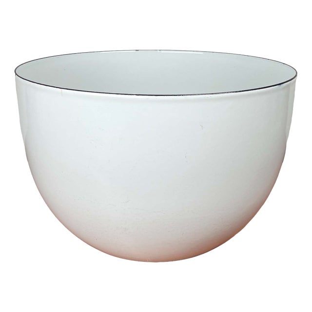 Mid-Century Modern Danish Large White Enamel Bowl, 1960s For Sale