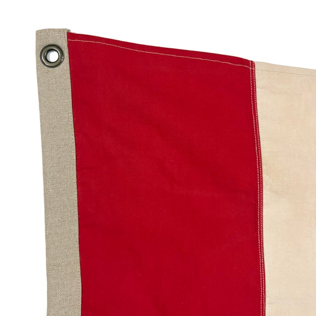 Rustic Reconstructed Vintage Cotton Nautical Signal Flag For Sale - Image 3 of 4