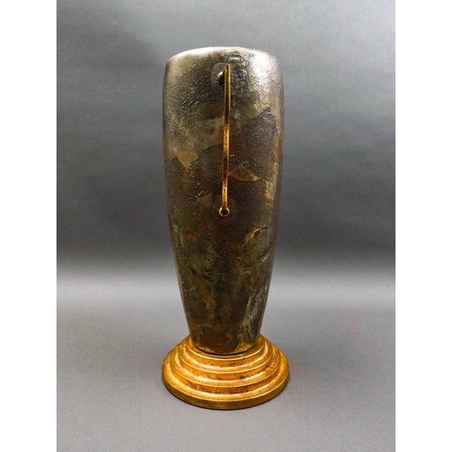 Late 20th Century Tony Evans 1998 California Studio Raku Ceramic Art Pottery Monumental Vase For Sale - Image 5 of 11