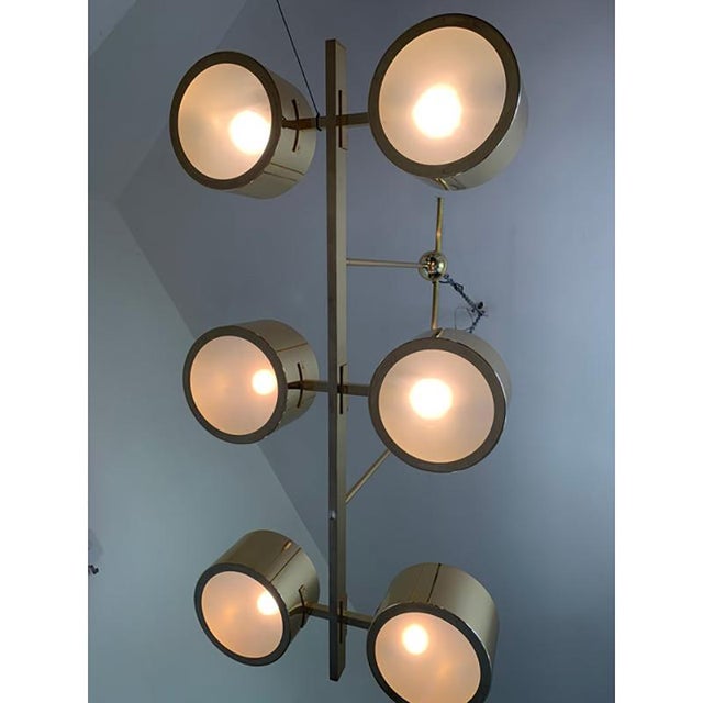 Impressive Sputnik Chandelier metal gold stilnovo lelli style custom metal frame in gold 24k Diameter 70x130 cm = 27.5" x...